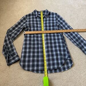 Madewell Green and maroon Plaid button up Shirt